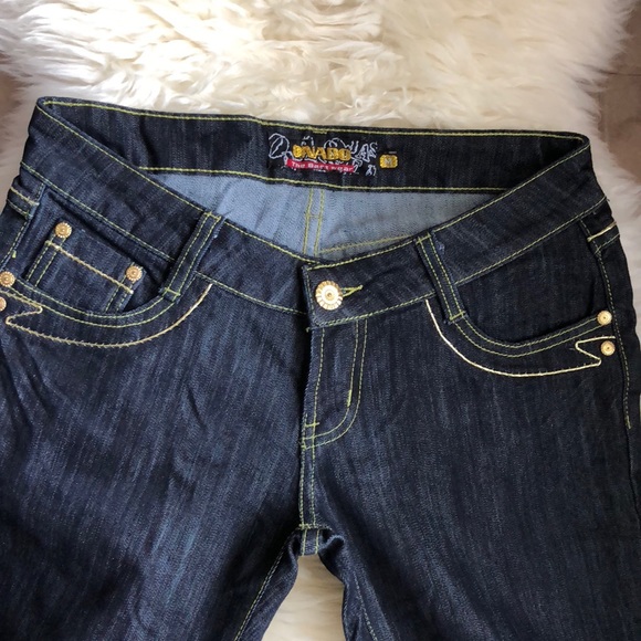 Gold Thread Stitch Dark wash jeans - Picture 3 of 5